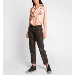 New ONE TEASPOON Women's Bronze Leo Truckers Straight Leg Denim Jeans Size 26